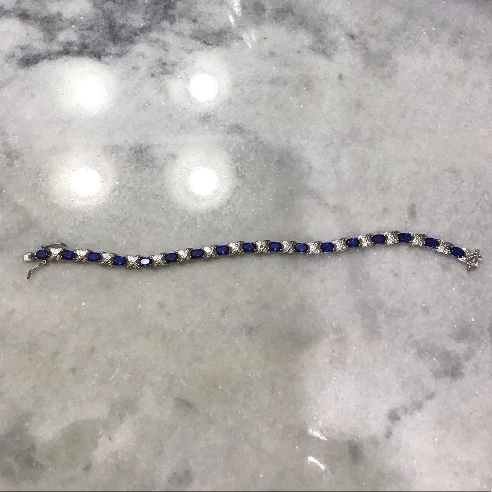 Blue Stone and Silver Bracelet